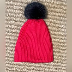 Jacadi Girls Hot Pink Pom Pom Hat